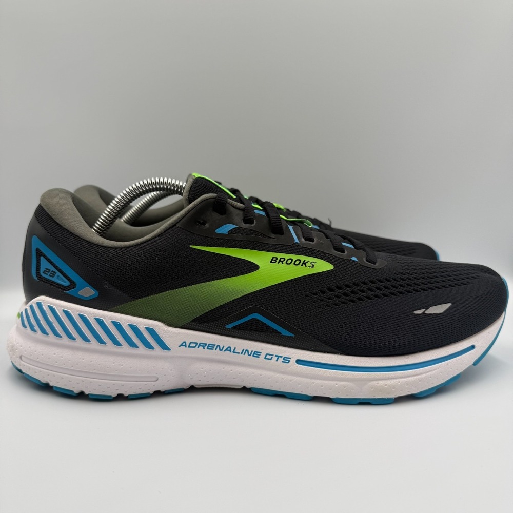 Brooks Adrenaline GTS 23 Men's Size 12 Black Blue Athletic Running Sneakers